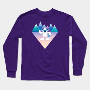 The Adorable Snowman w/ background Long Sleeve T-Shirt